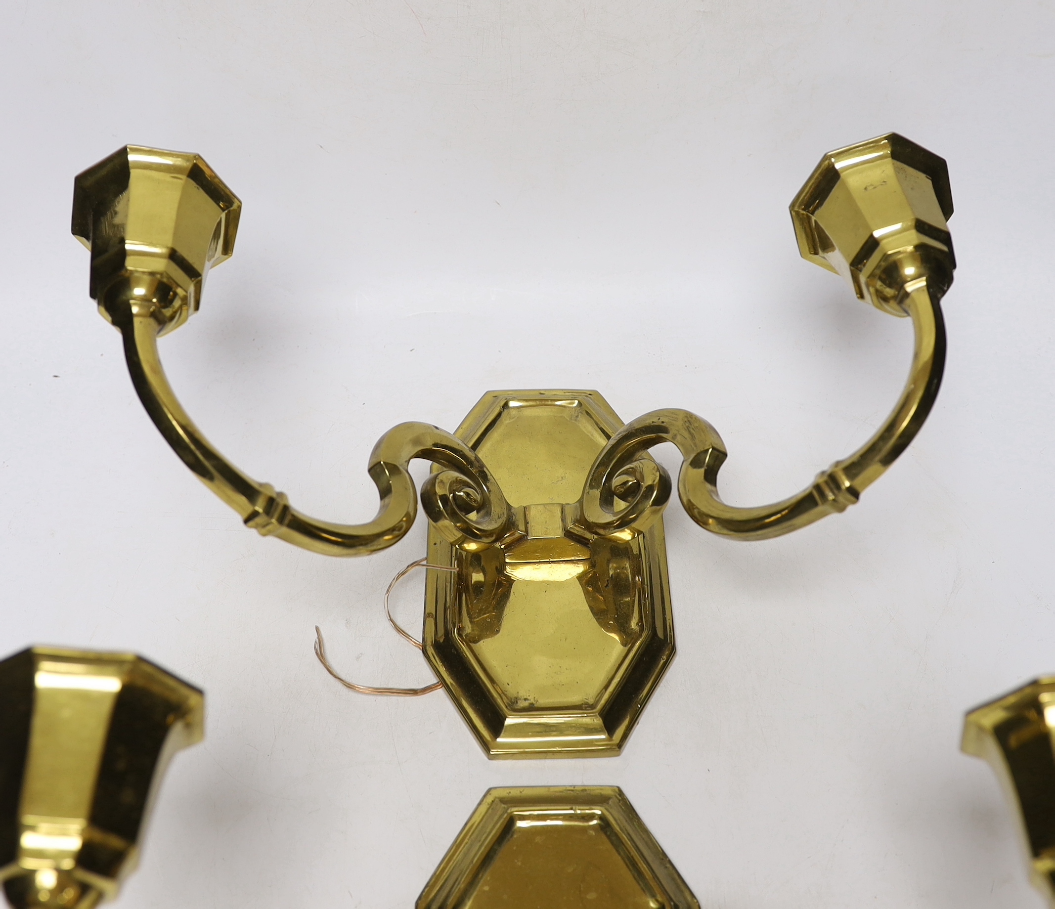 A pair early 20th century Dutch bronze wall sconces